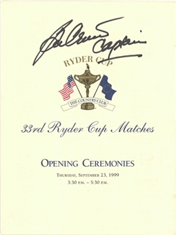 1999 Ben Crenshaw Signed & Inscribed Ryder Cup Program From The Country Club In Brookline (Beckett)